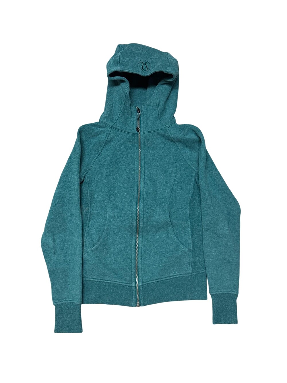 Lululemon Hoodie Sweatshirt Womens Small Green Fleece Full Zip Scuba Pockets